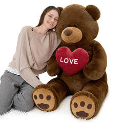Karister 52-inch giant teddy bear with heart for cozy decor and hugs
