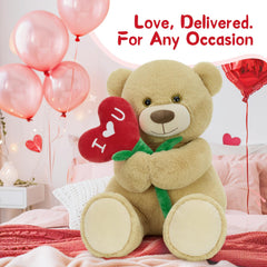 Karister teddy adds whimsy to home, office, or bedroom display.