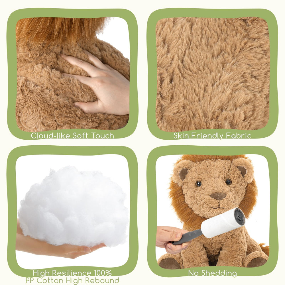Karister Lion Plush Durable Anti-pill Fabric resists wear through years of adventures.