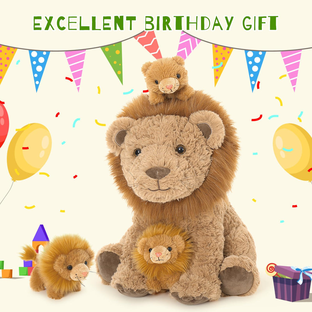 Karister Lion Plush Gift Box presentation ready for gifting Safari-themed joy.