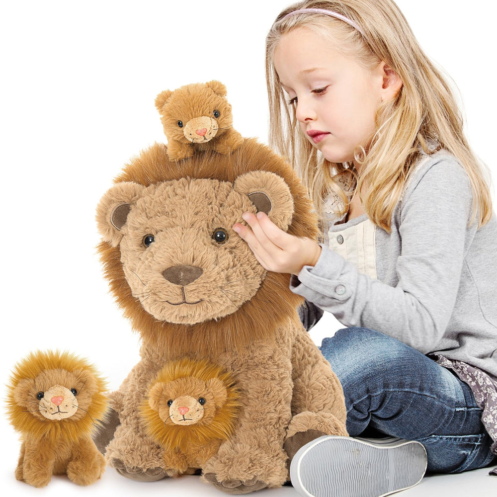Karister Lion Plush Inspires storytelling and family bonding during safari play.