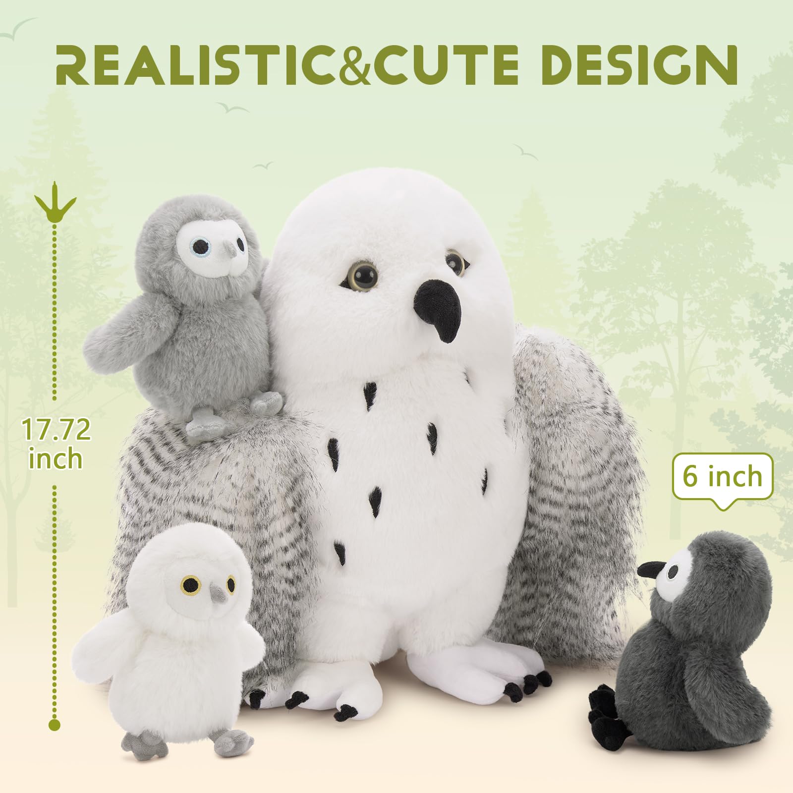 Karister owl plush-family-scene adds woodland charm to bedrooms and reading corners.