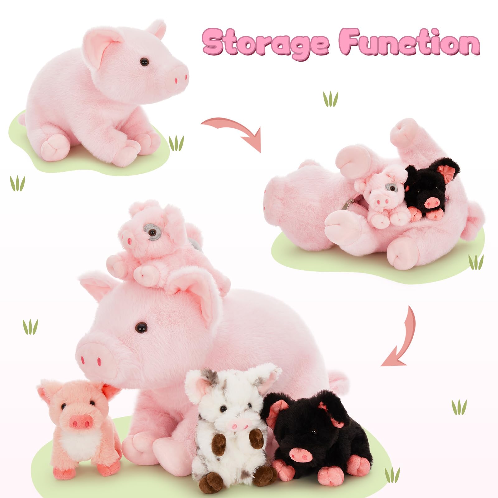 Karister pig plush close-up highlights soft durable fabric.