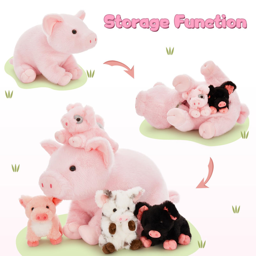 Karister pig plush close-up highlights soft durable fabric.