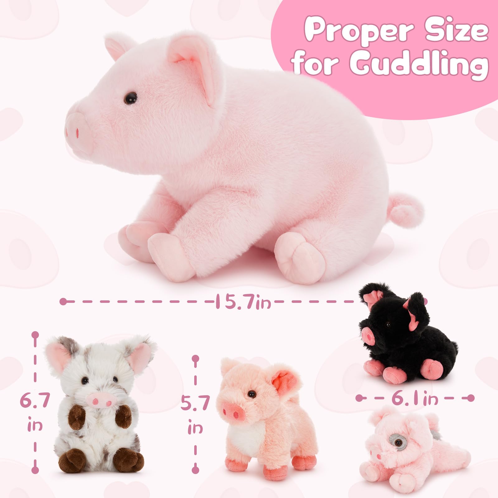 Karister pig plush shows zippered belly for easy toy access.