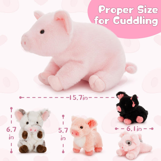 Karister pig plush shows zippered belly for easy toy access.