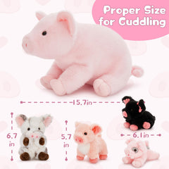 Karister pig plush shows zippered belly for easy toy access.