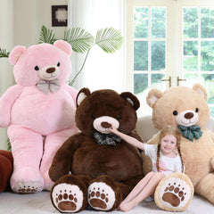 Karister pink giant bear serves as a comforting family-friendly companion