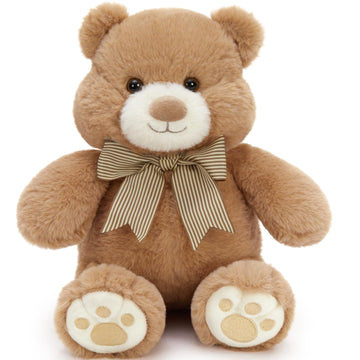 Karister Teddy Bear 14-inch chubby-face with bow tie for comforting hugs.