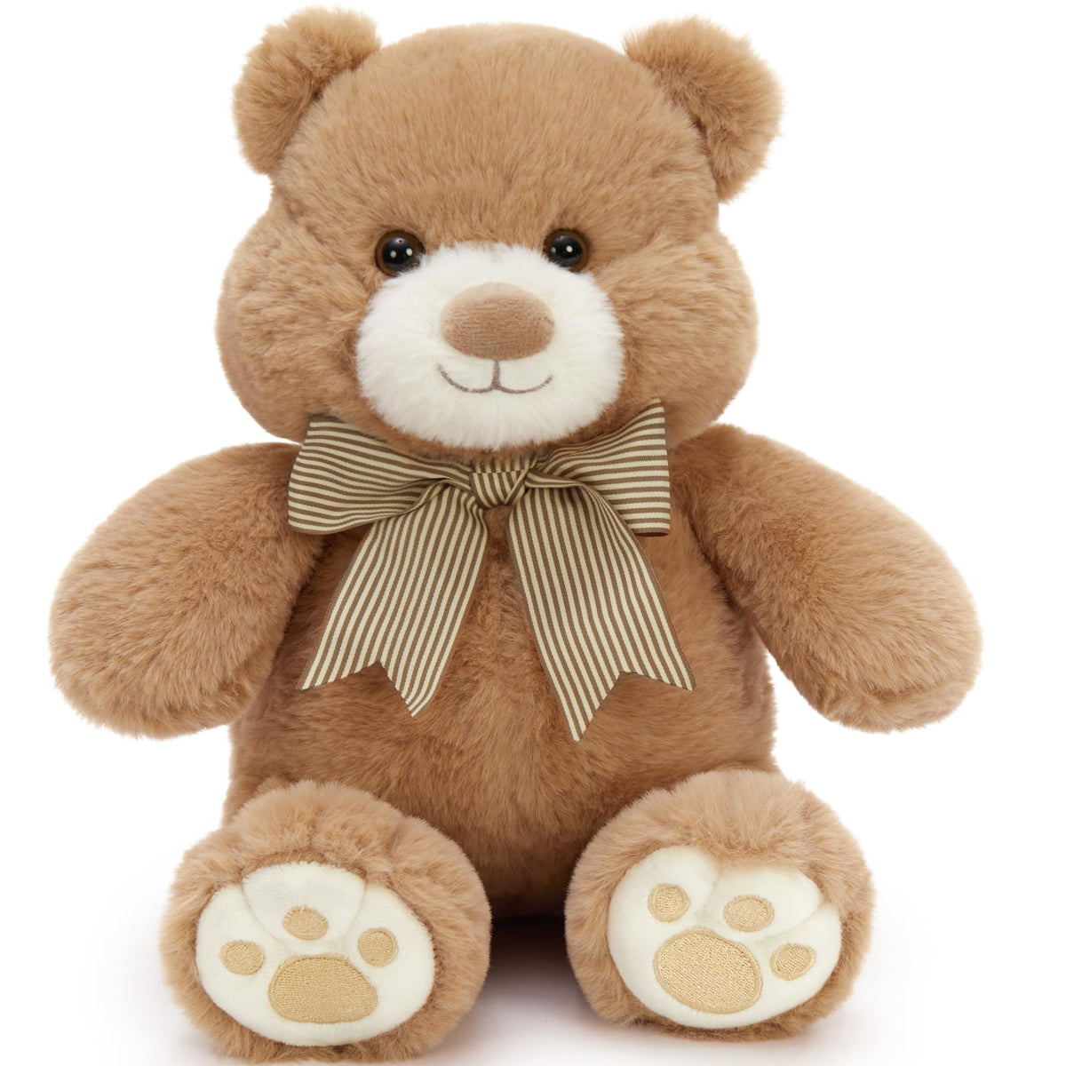 Karister Teddy Bear 14-inch chubby-face with bow tie for comforting hugs.