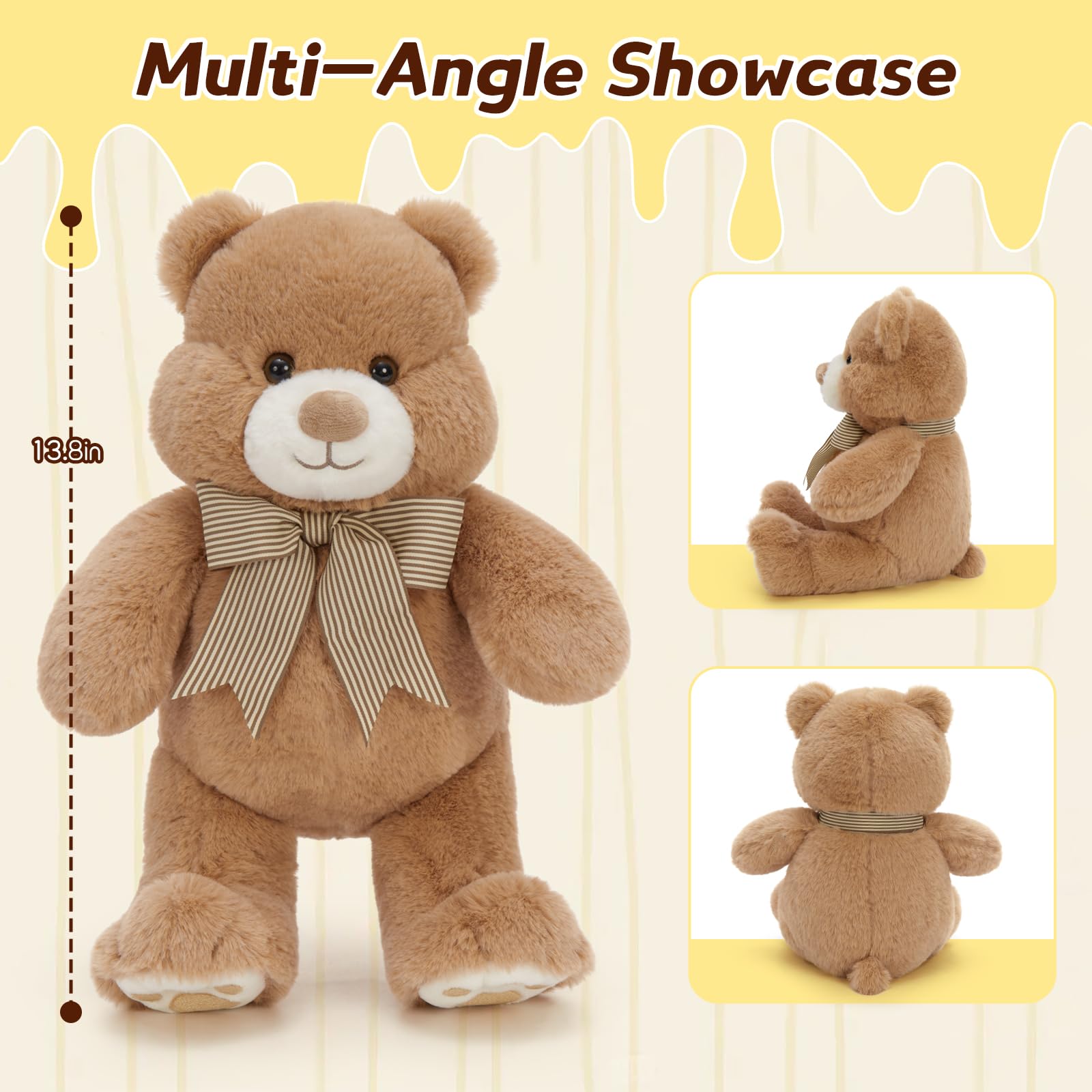 Karister Teddy Bear kid and adult friendly size for versatile use.