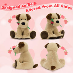 Karister Valentines puppy plush adds romantic decor to any room.