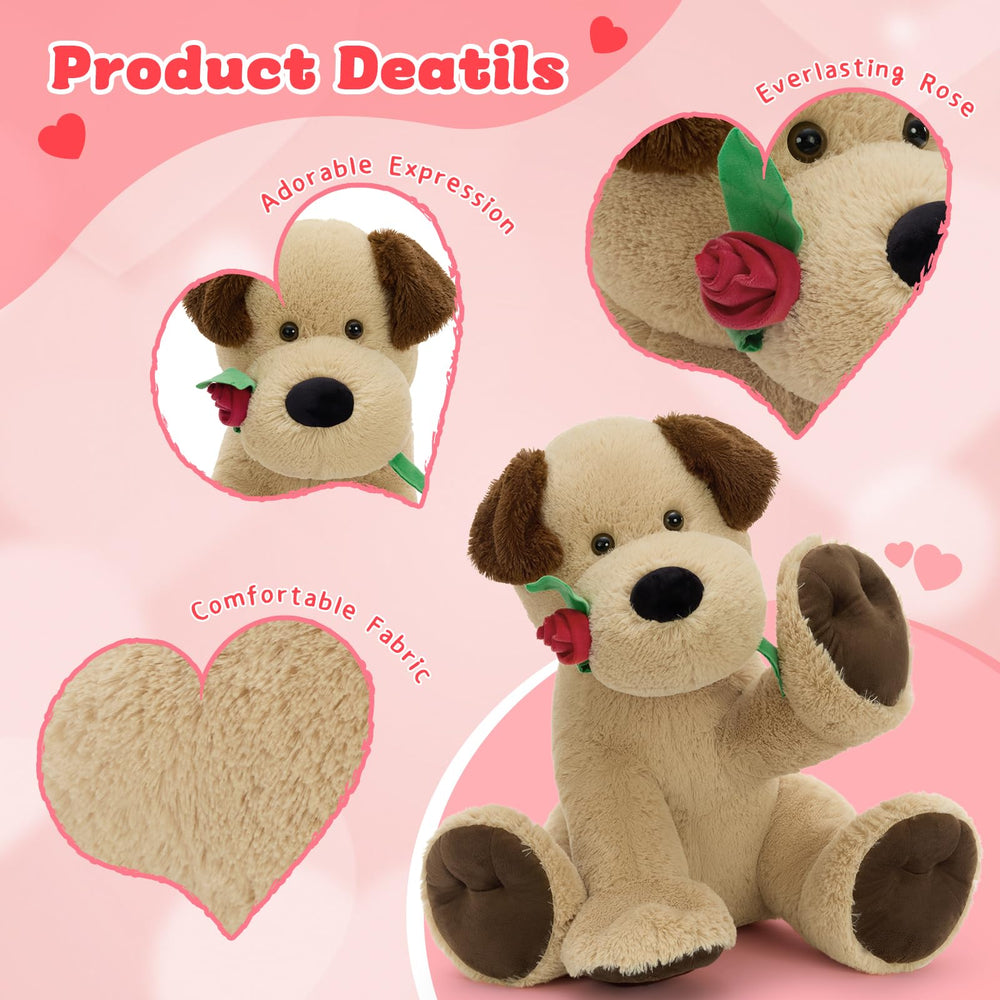 Karister giant dog plush in soft fabric, ideal for cozy hugs.