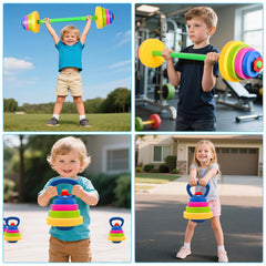 Kasebro 31-inch adjustable barbell grows with children and builds confidence