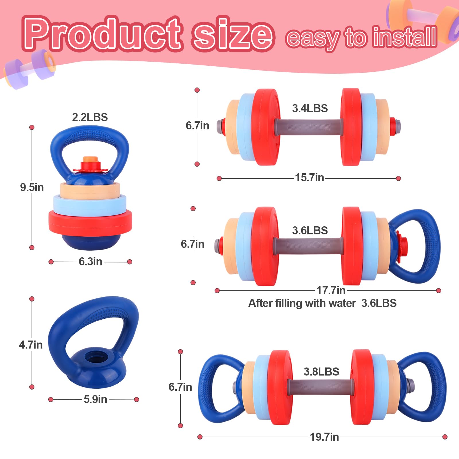 Kasebro kids kettlebell small size supports light resistance for beginners