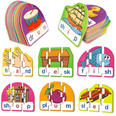 Kasfalci CVCC CCVC puzzle cards set boosts early reading and phonics.