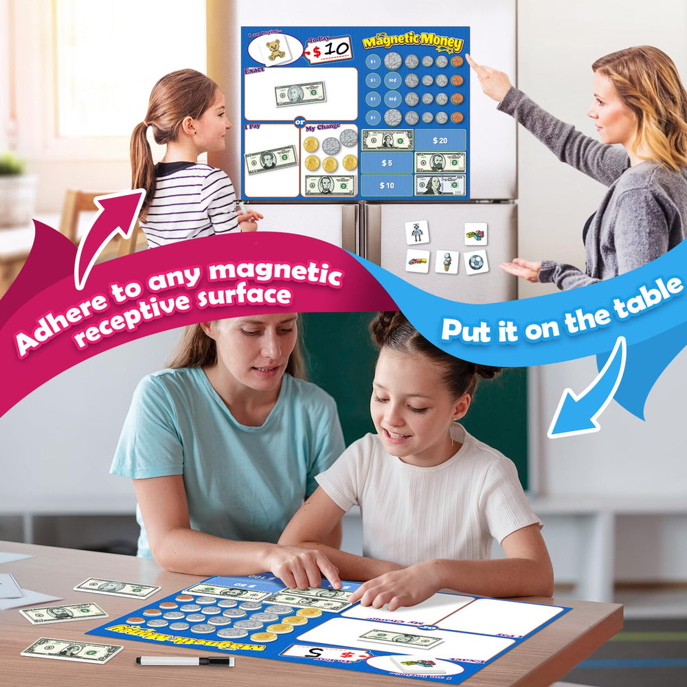 KASFALCI dry erase mat for reusable money practice