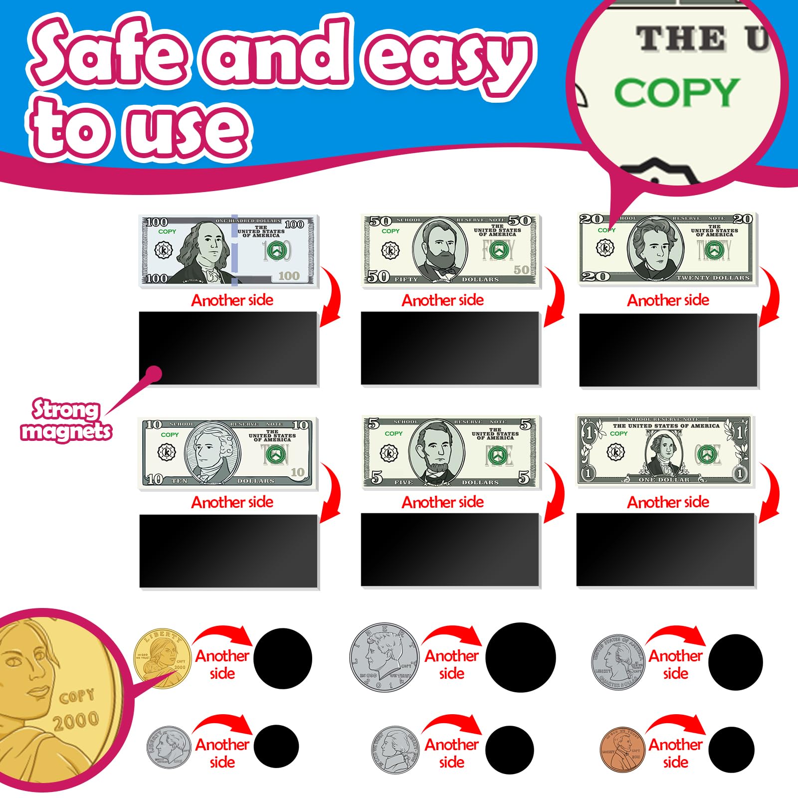 KASFALCI money magnets on fridge for flexible math play
