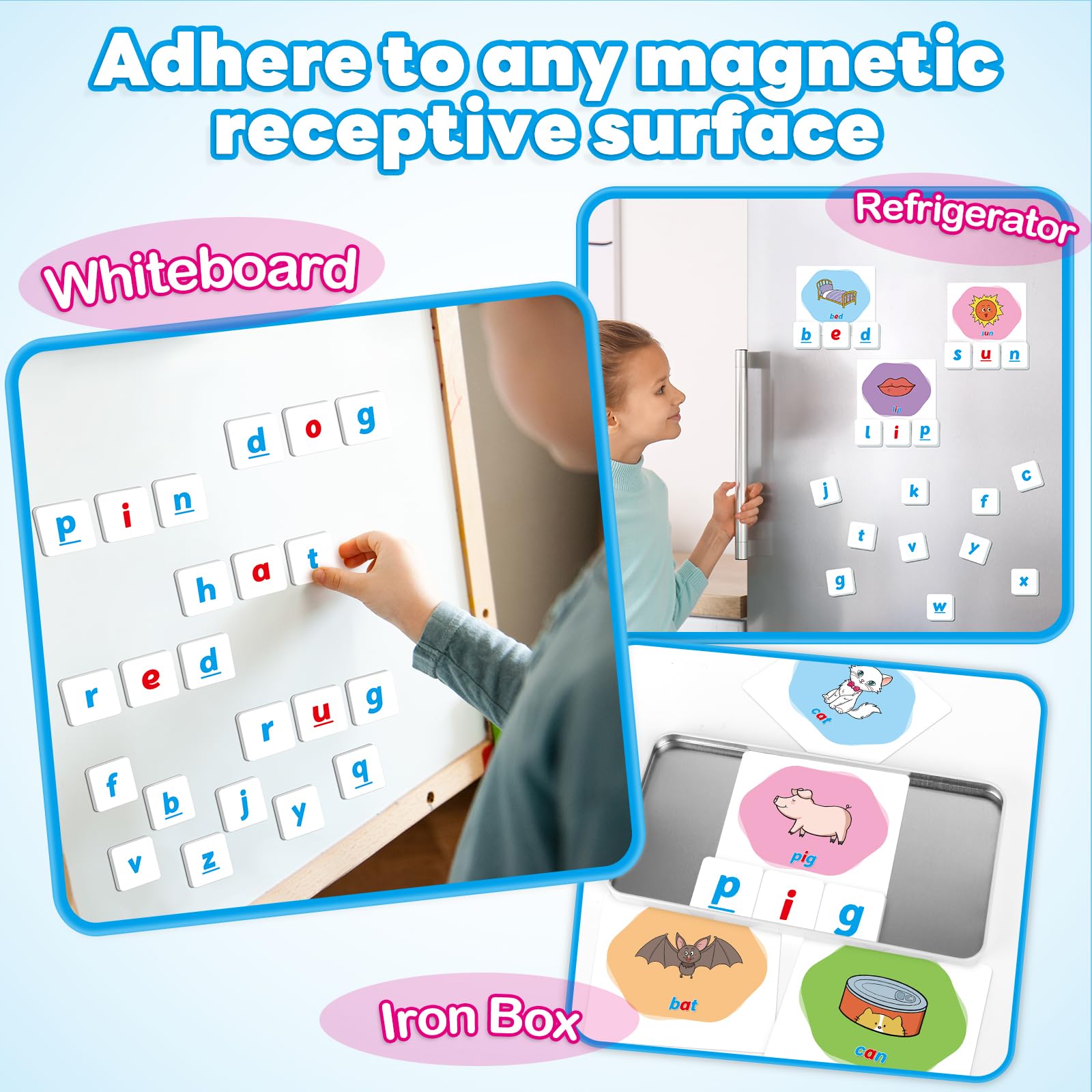 KASFALCI color-coded vowels and consonants help kids distinguish letters easily.