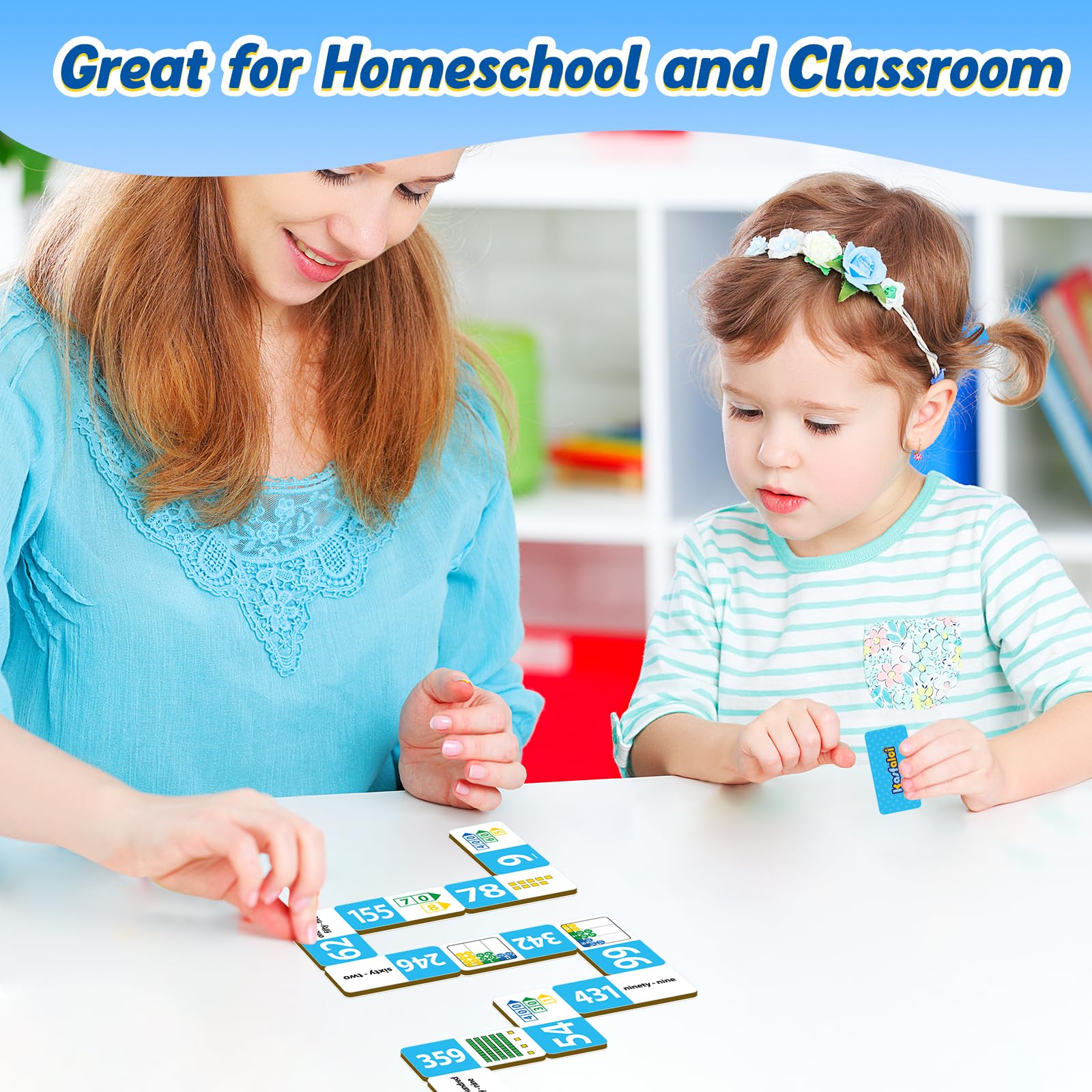 Kasfalci Place Value Dominoes Set colorful graphics aid math practice