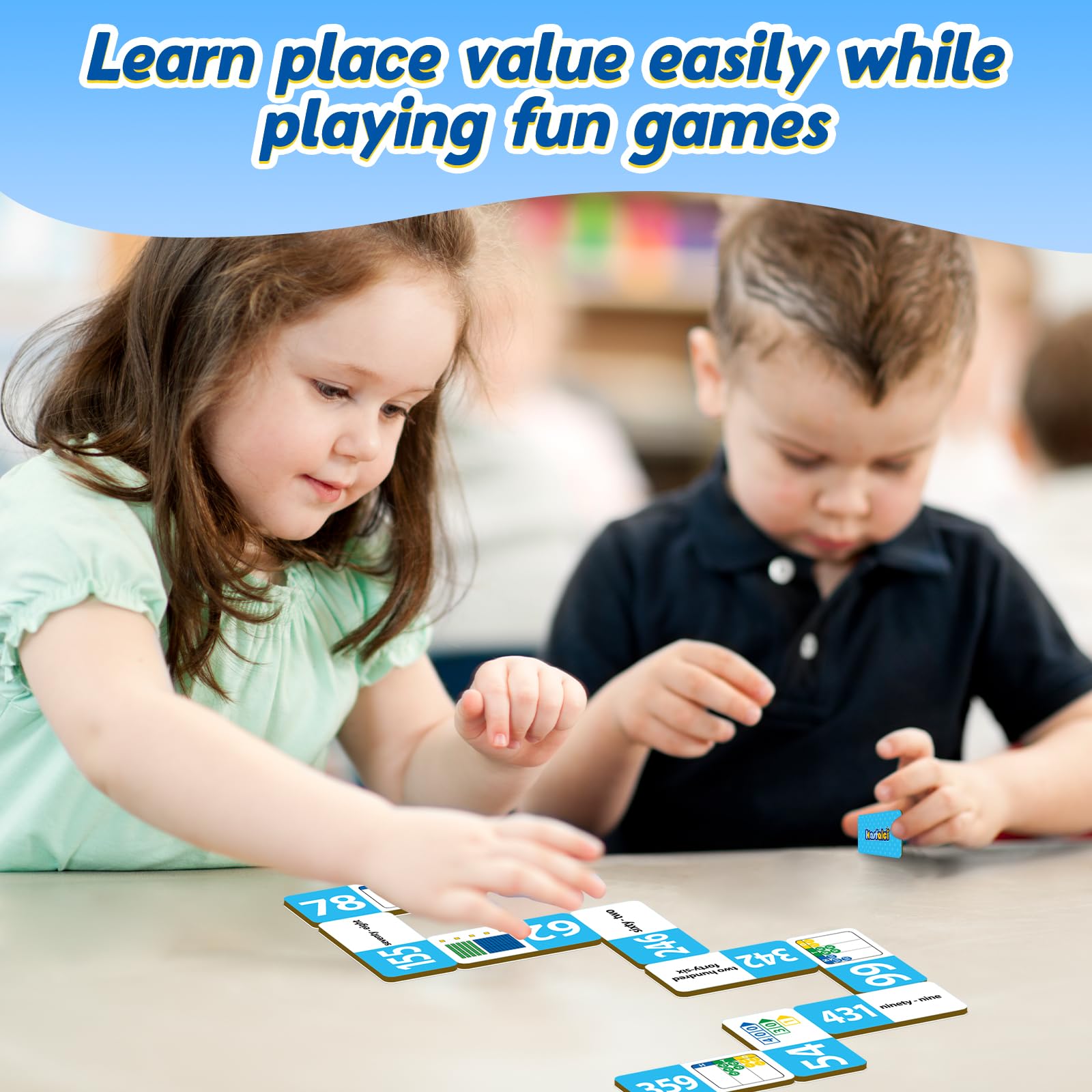 Kasfalci Place Value Dominoes Set number ends for quick number sense games