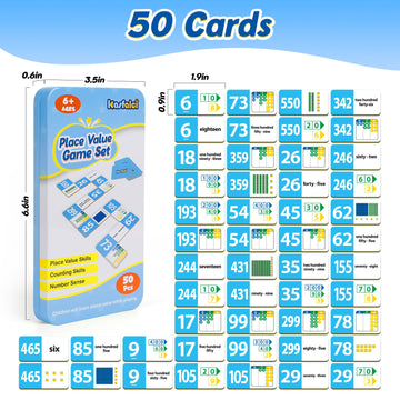 Kasfalci Place Value Dominoes Set travel-friendly for on-the-go math