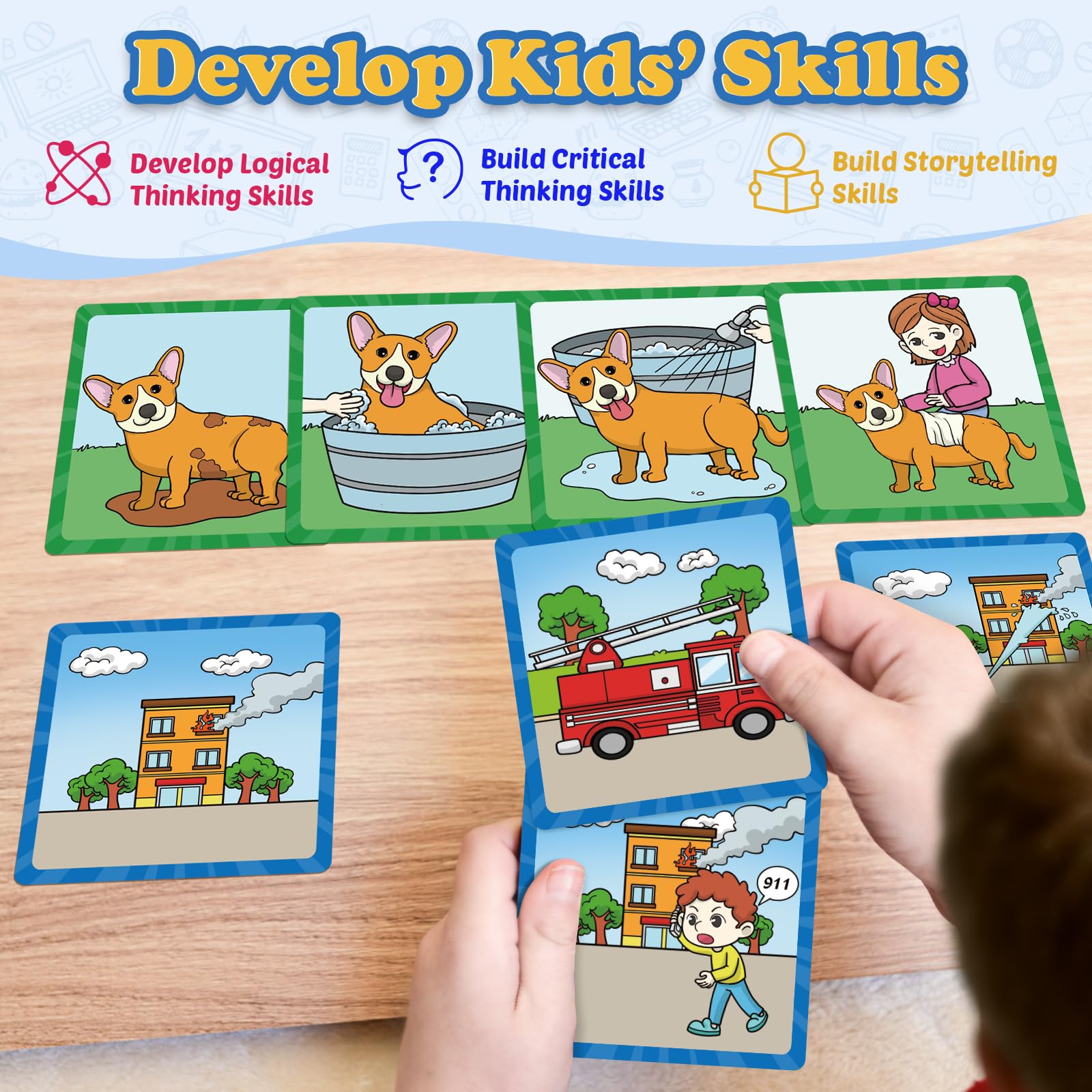 Kasfalci Sequencing Cards provide 12 stories for varied storytelling practice.