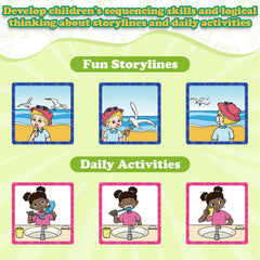 KASFALCI Sequencing Cards with color-coded stories to boost understanding and recall.