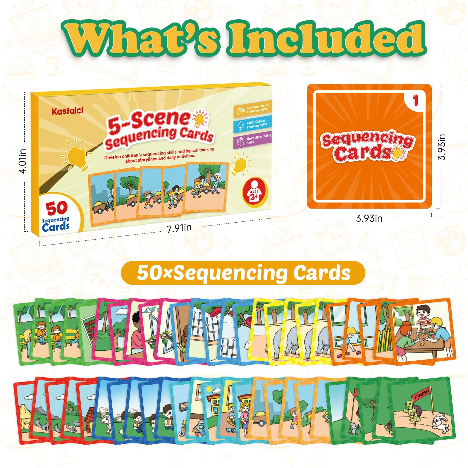 KASFALCI sequencing cards suitable for classroom use and therapy sessions.