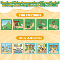 KASFALCI sequencing cards color-coded stories help easy sorting and sequencing for kids.