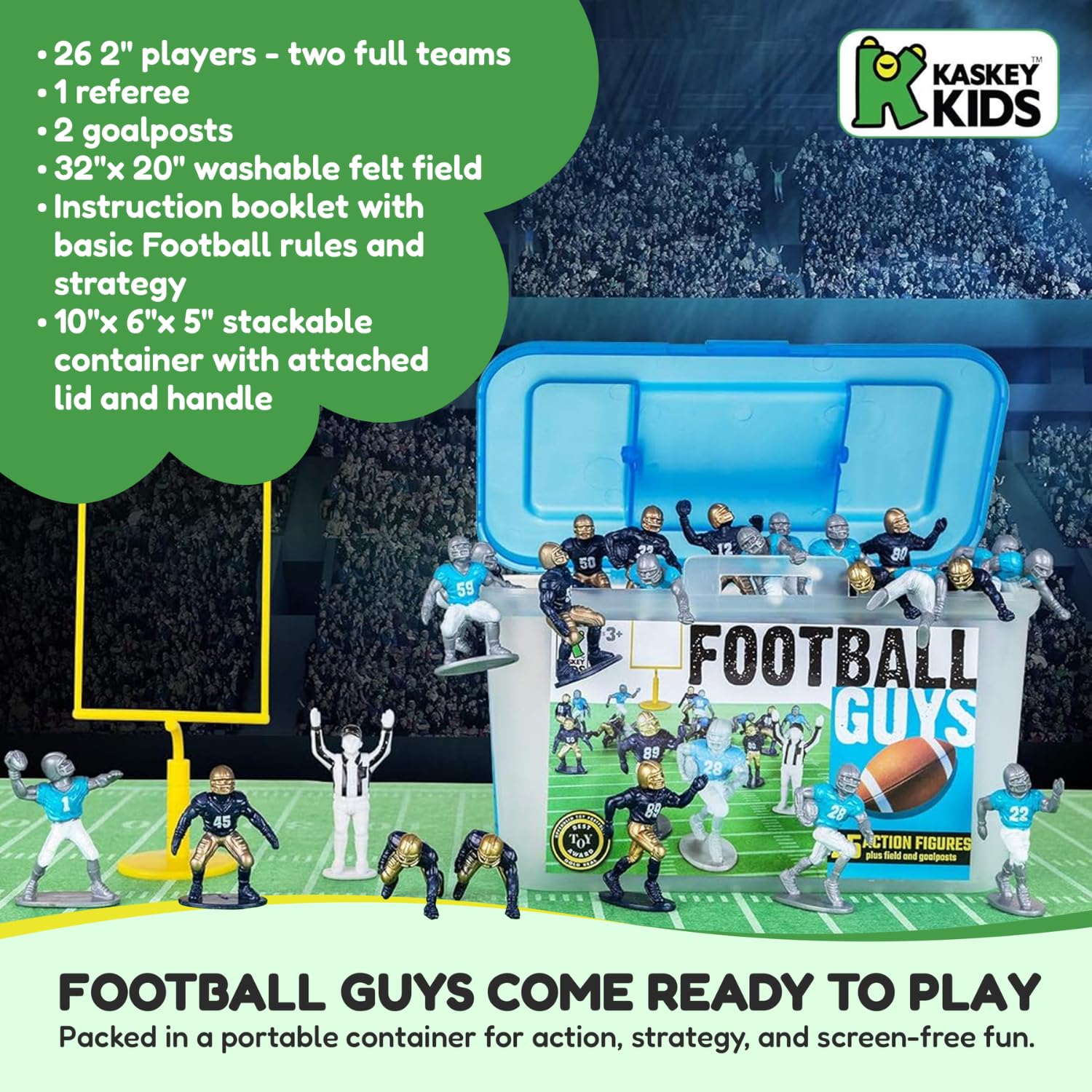 Kaskey Kids close-up figures ready for playtime.