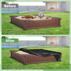 Kasla Sandbox Cover drawstring bottom tightens for secure hold.