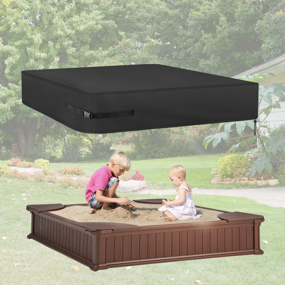 Kasla Sandbox Cover easy on/off design for quick setup.