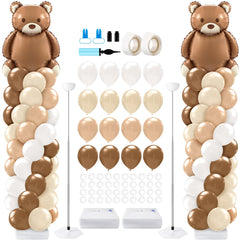 Kasyat bear foil balloon creates a playful baby shower focal point.