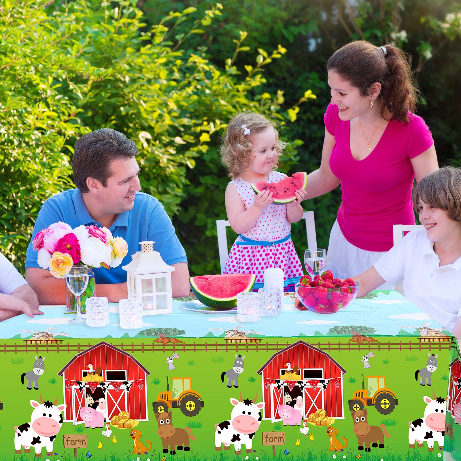 Kasyat farm theme party table cover suitable for picnics and baby showers.