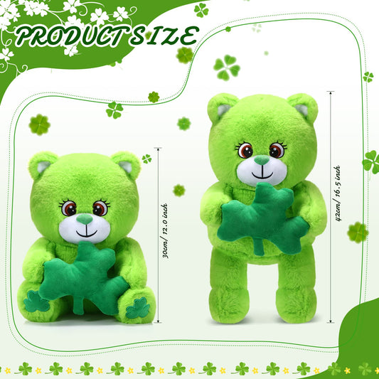 Kasyat bear with clover foot embroidery adds cheerful decor detail.