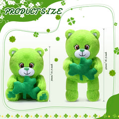 Kasyat bear with clover foot embroidery adds cheerful decor detail.
