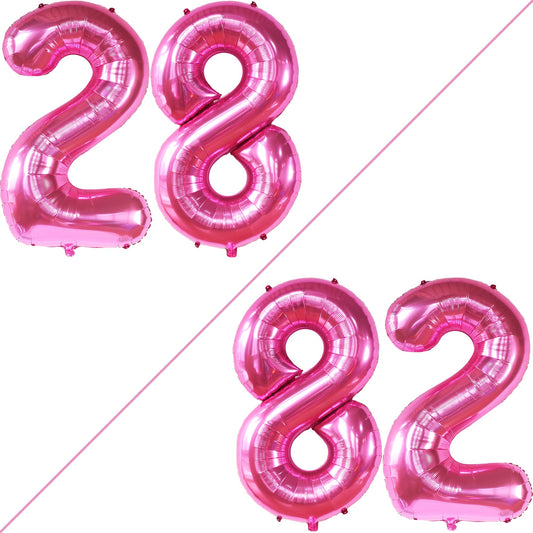 KatchOn 28th birthday decor in hot pink balloon for vibrant party visuals.