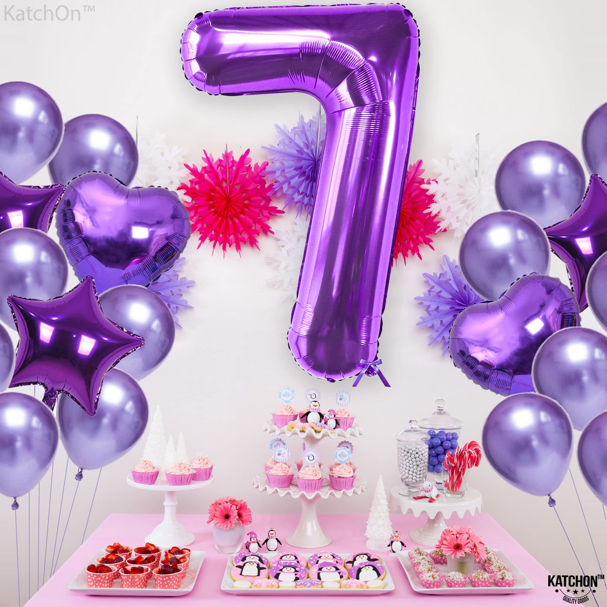 KatchOn 7th birthday balloon setup for memorable party displays