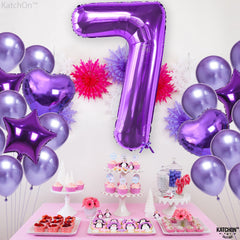 KatchOn 7th birthday balloon setup for memorable party displays