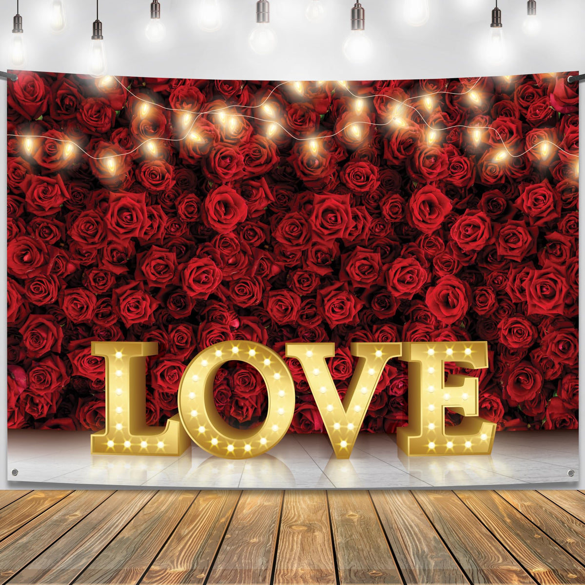 KatchOn 7x5ft fabric love backdrop enhances romantic photoshoots with ample space