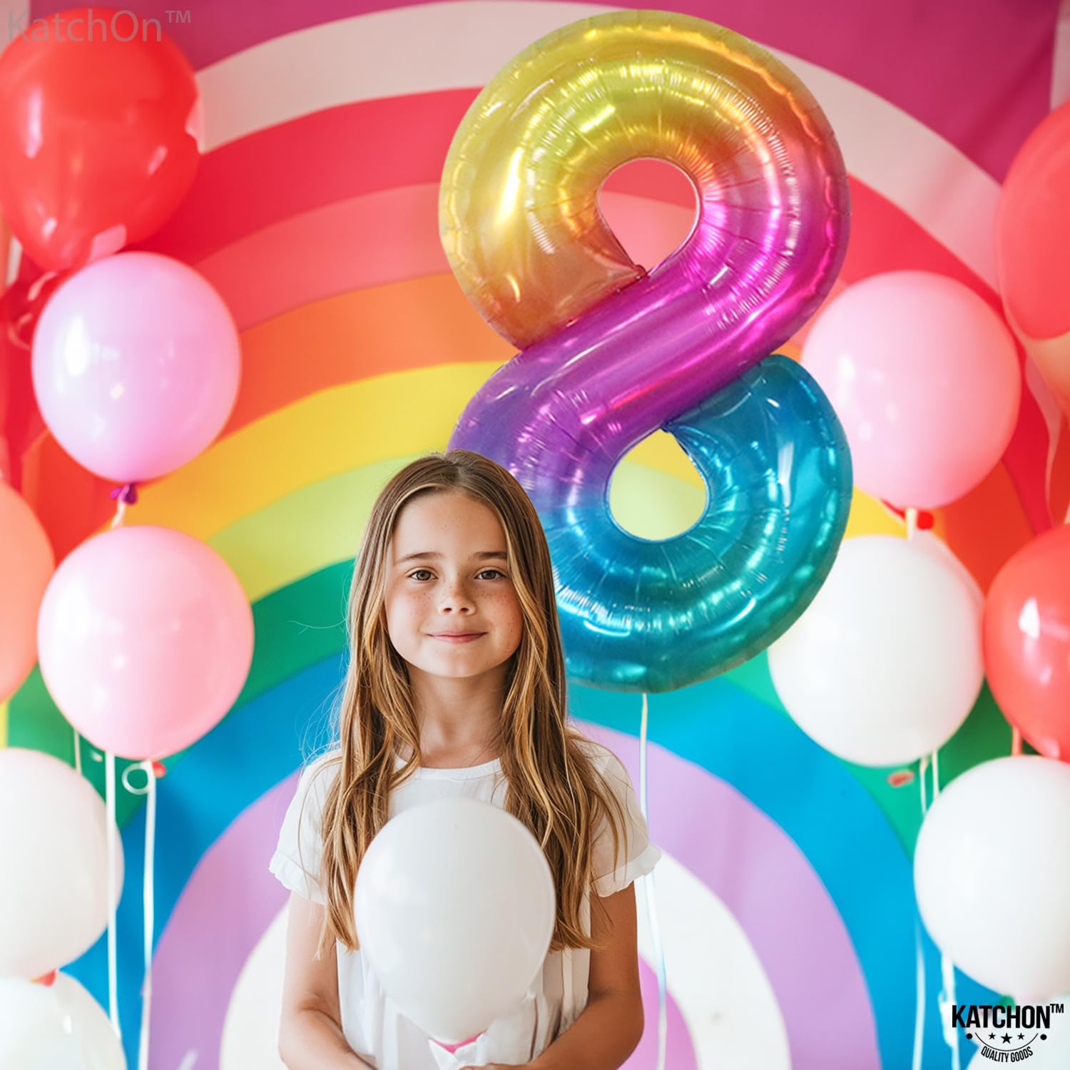 KatchOn 8th birthday backdrop balloon, perfect for party photos