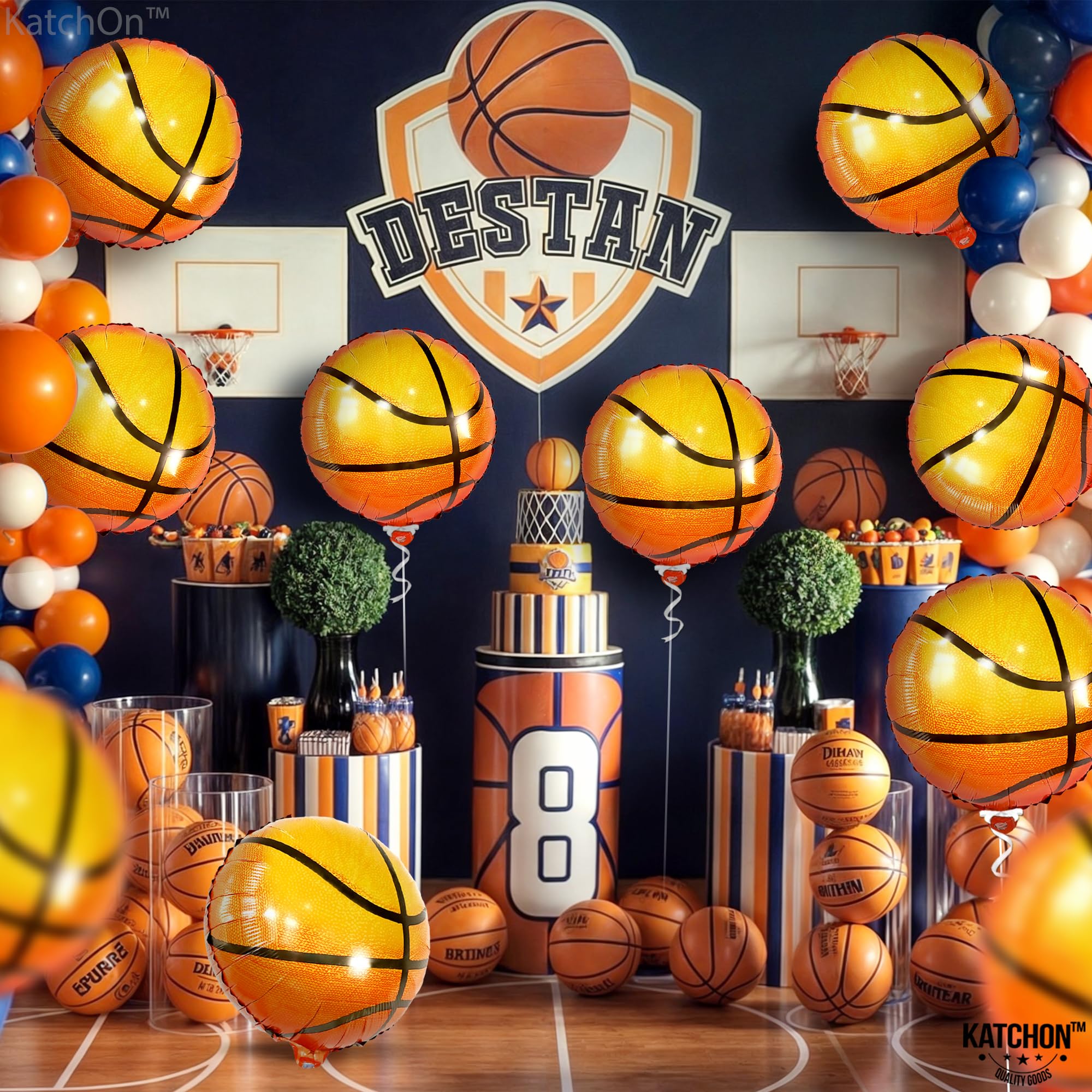 KatchOn orange-black foil balloons ideal for homecoming and birthday party setups.