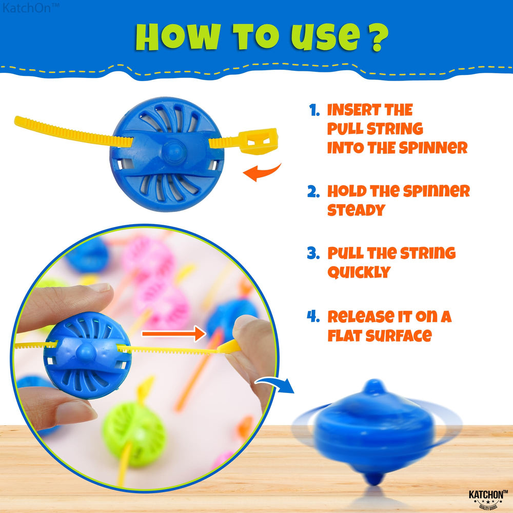 KatchOn bright spinner tops ideal for classroom prizes and incentives.