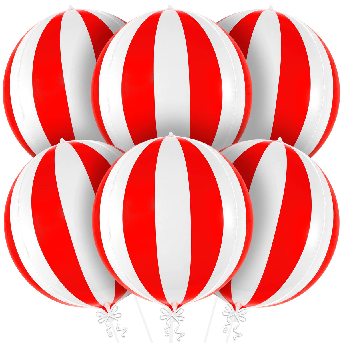 KatchOn 22 inch red and white striped carnival balloon for bold decor