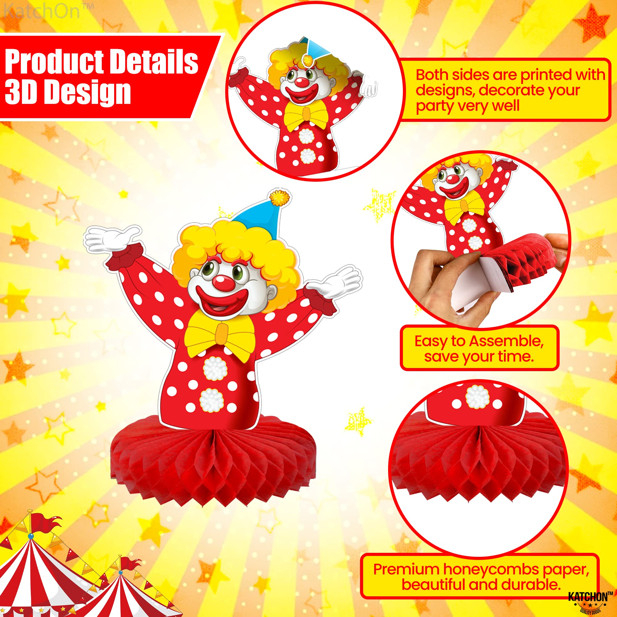 KatchOn carnival centerpiece circus tent design creates festive ambiance