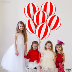 KatchOn clown party decor balloon red white stripe playful touch