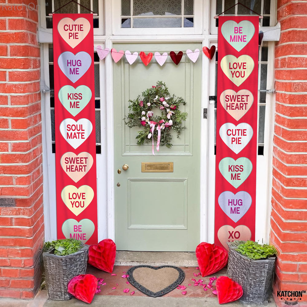 KatchOn conversation hearts door sign enhancing home entrances.