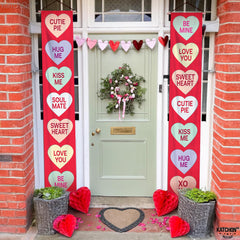KatchOn conversation hearts door sign enhancing home entrances.