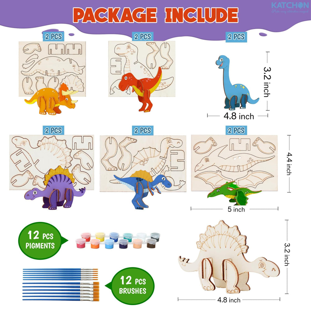 KatchOn dinosaur brushes set – smooth brushes for precise, mess-free painting.